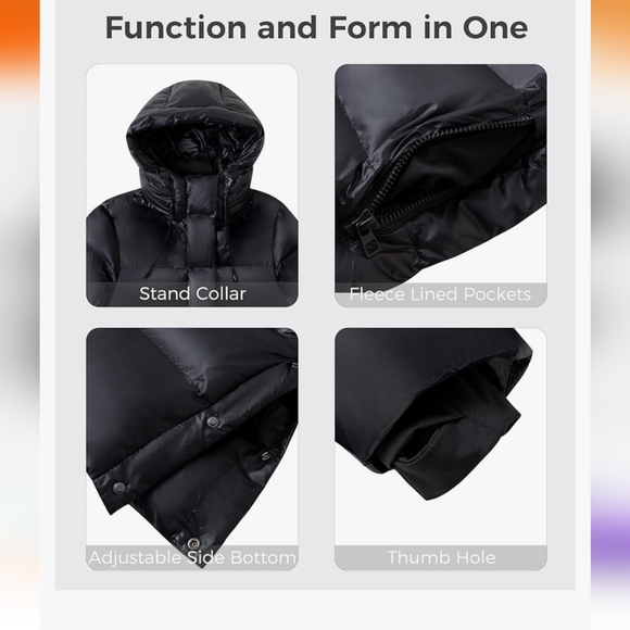 Wantdo Hooded Puffer Jacket- Long Quilted Medium NWT - Picture 3 of 16